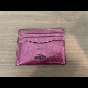 (NEW!) Authentic Coach Metallic Berry Card Holder